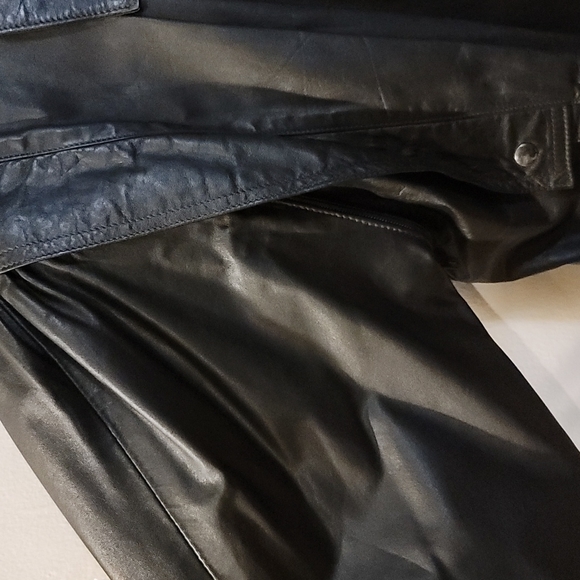 COMINT genuine leather black jacket size 11/12 - Picture 2 of 12